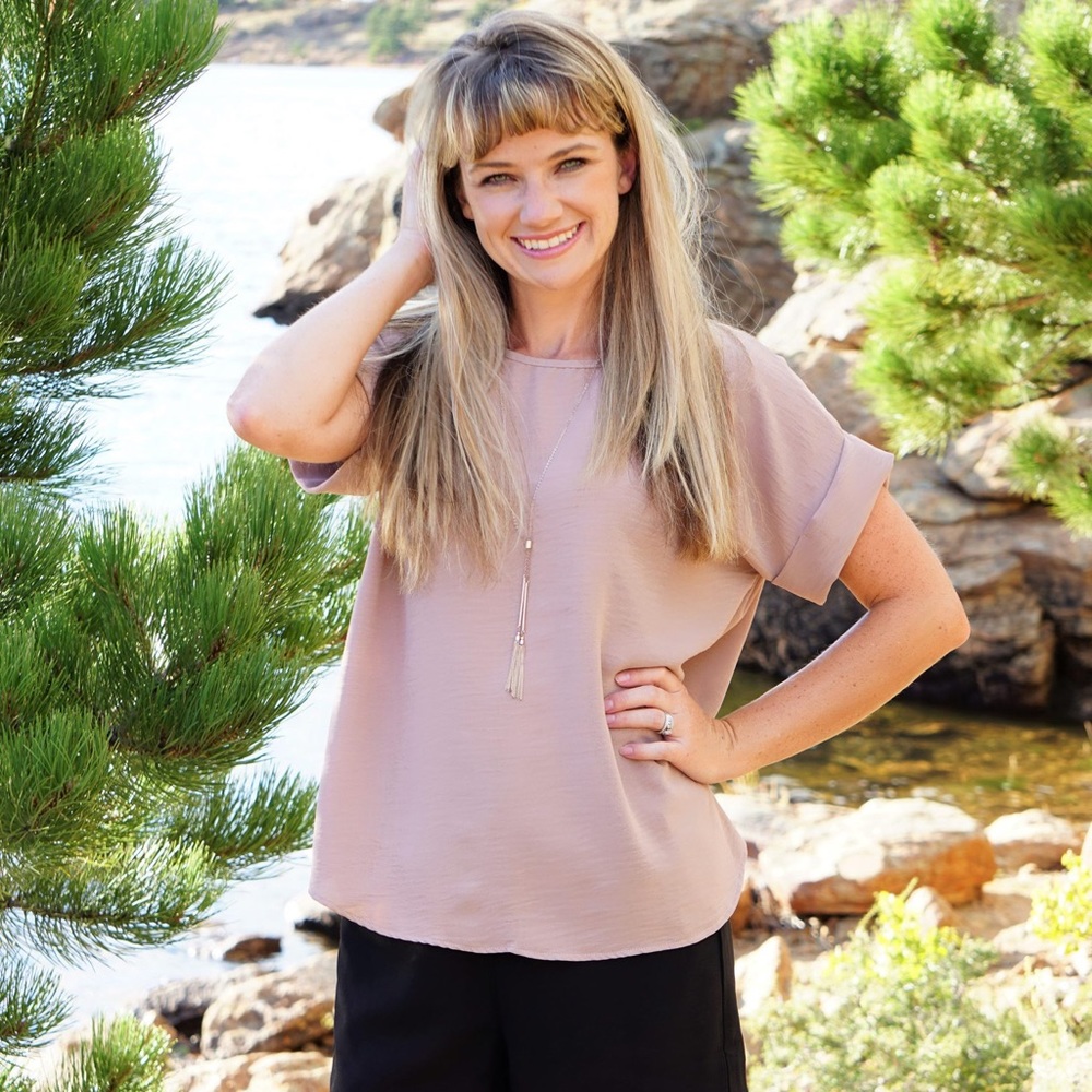 Scoop Neck Blouse Latte